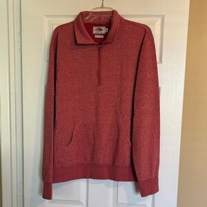 Grayers men’s heathered red quarter zip pull over sweater size large